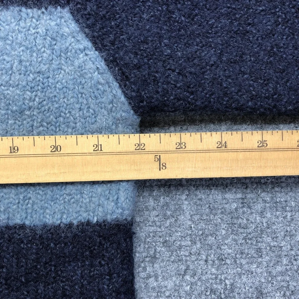 Vintage Old Navy Sweater Mens Large Blue Stripe Crewneck Wool Blend Pullover